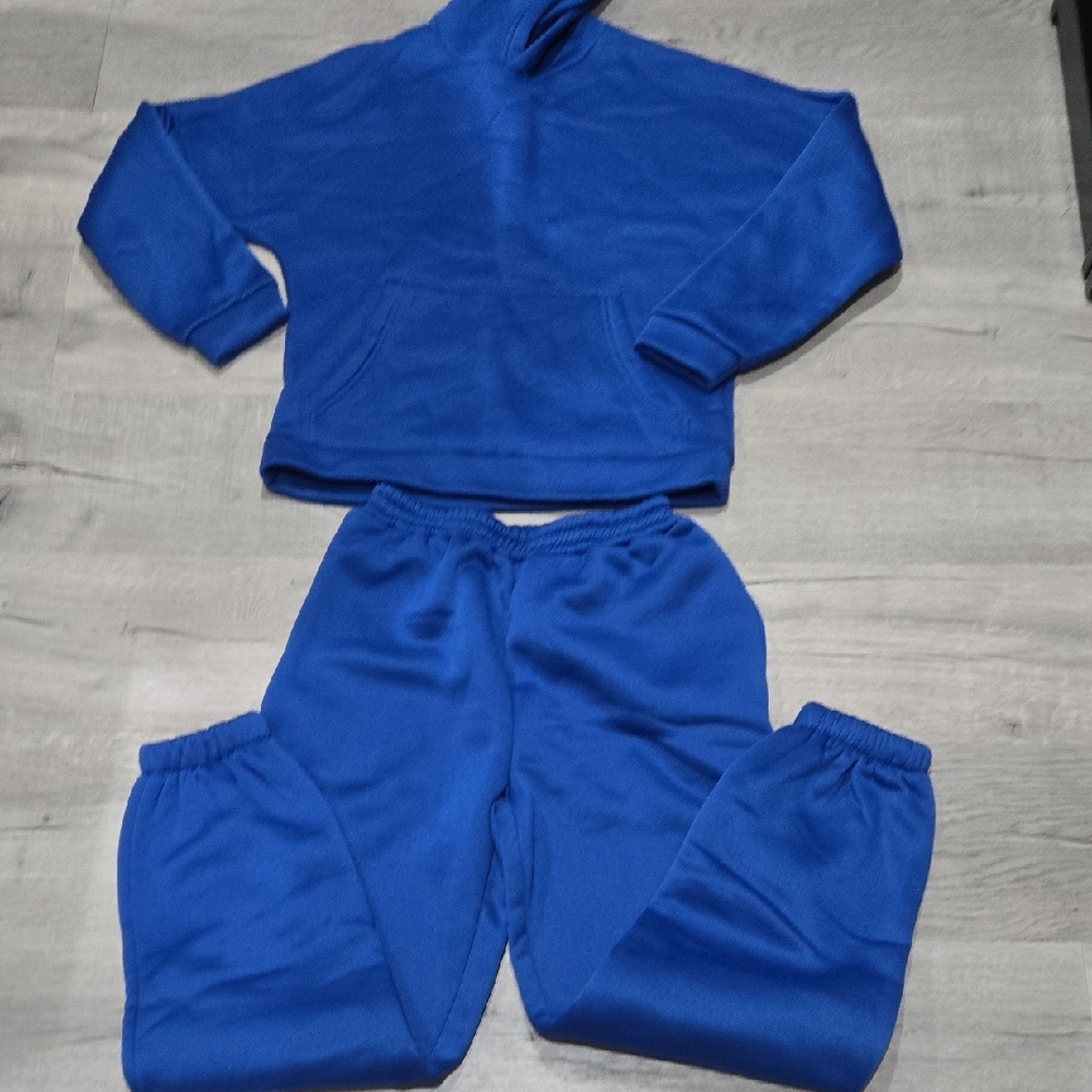Kids Royal Blue Sweatpants & Hoodie Set
